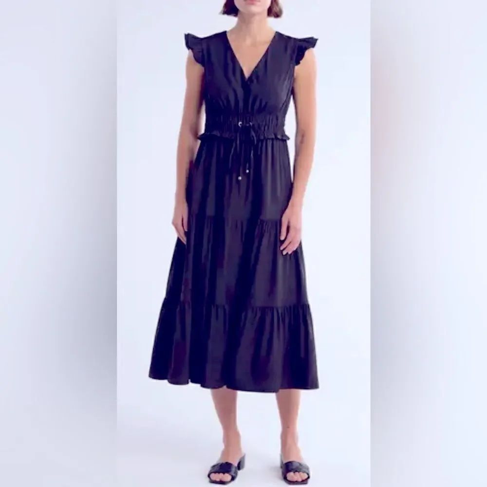 Area Stars Etten Tiered Midi Dress Size Medium